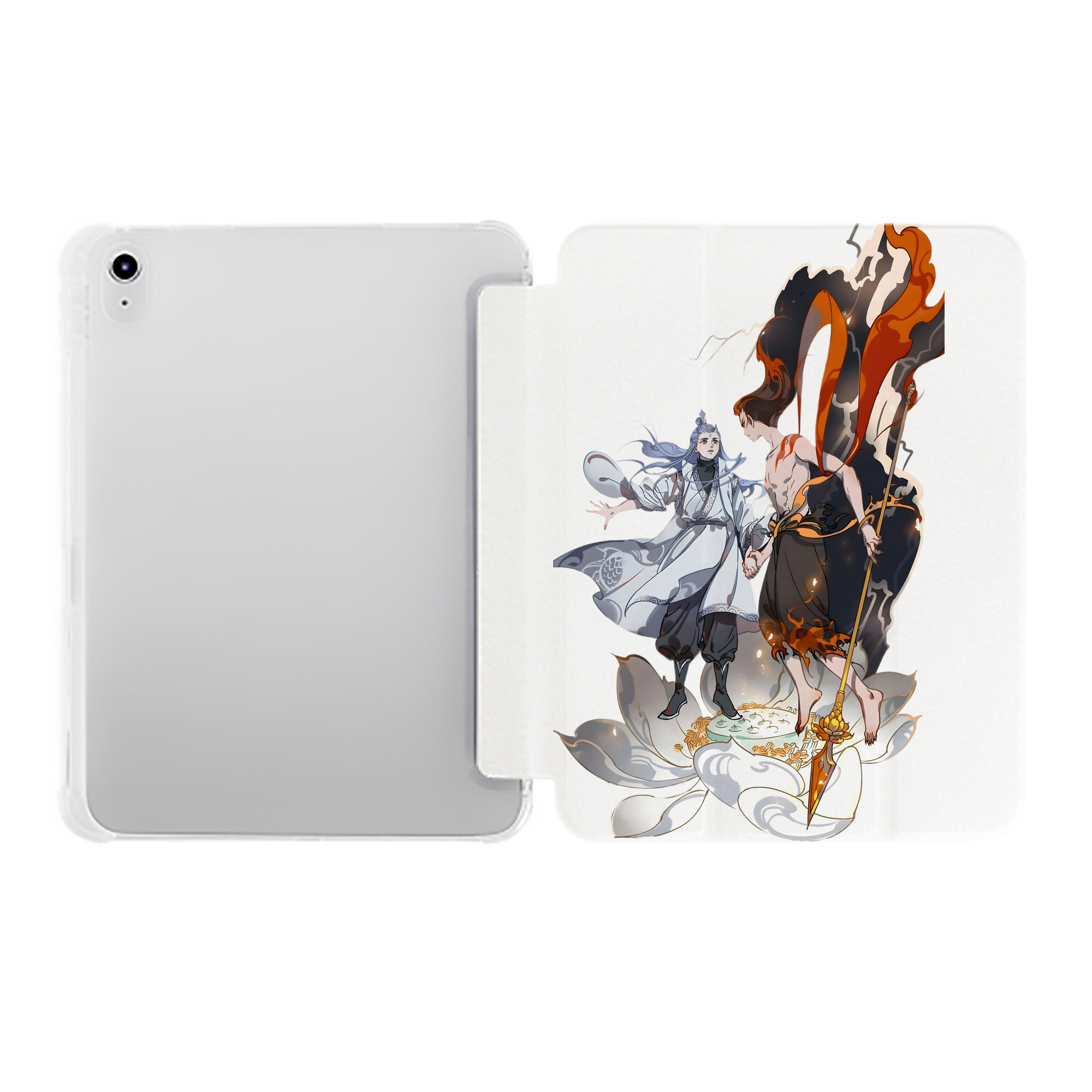 （画像用） Ne Zha 2 ナタ 魔童の大暴れ IPad ケース ペン収納付き 三つ折りスタンド PUレザー×シリコン 対応機種9.5/10.5/10.9インチ